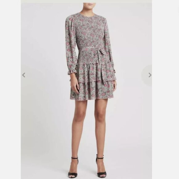 La Vie Rebecca Taylor Floral Dress XS Boho Fairy Smocked Romantic - Picture 1 of 12